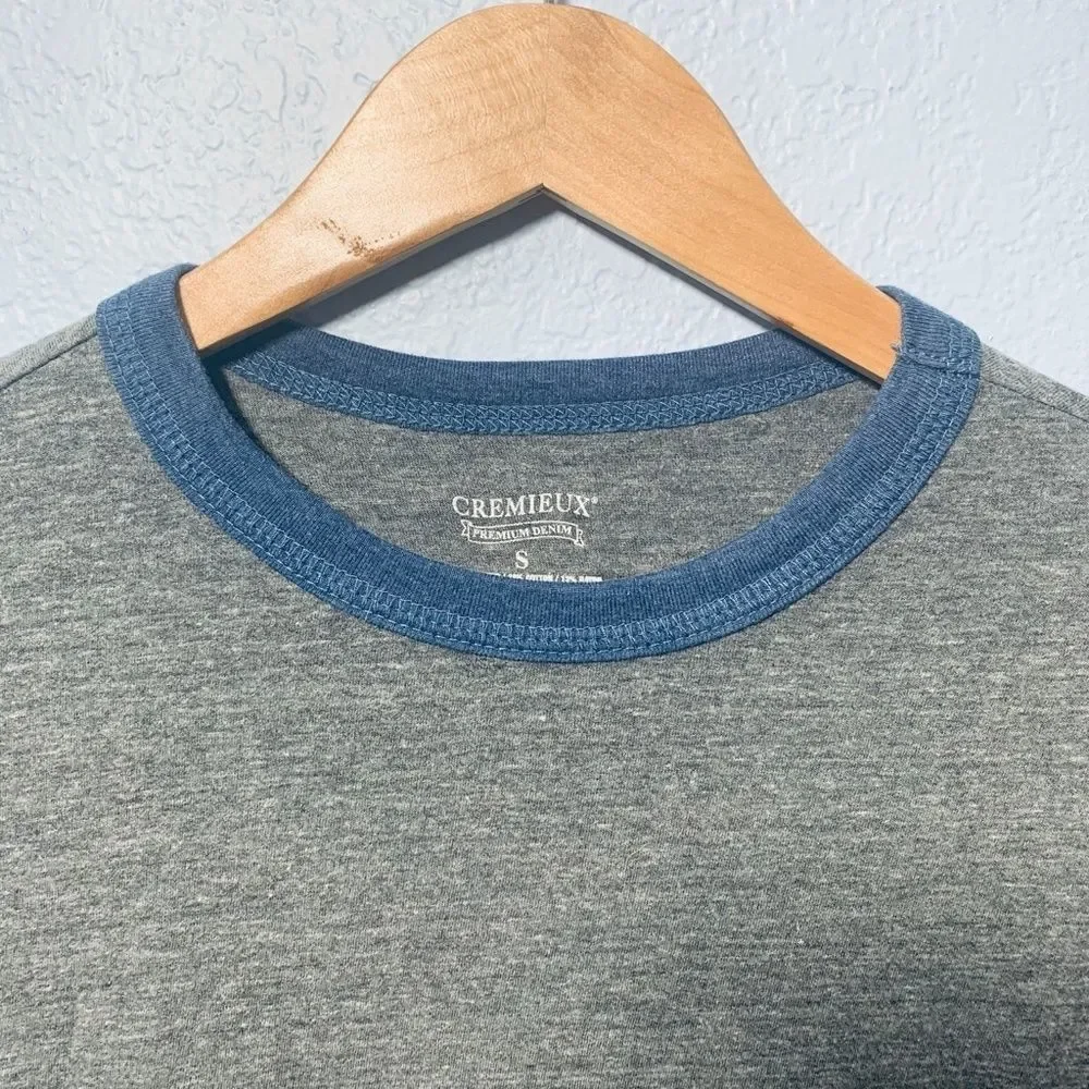 EUC Cremieux Long Sleeve Ringer Tee S Gray‎